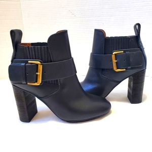 See By Chloe Cappa Black Leather Ankle Bootie